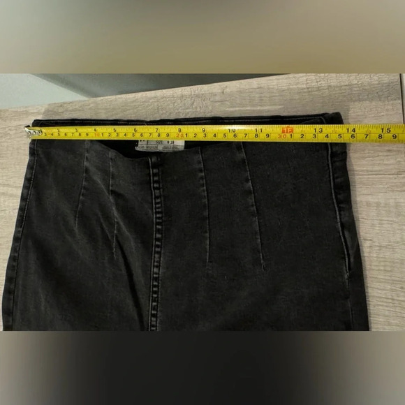 Free People high waist cropped bootcut jeans pull on black wash comfy size 28 - Picture 7 of 10